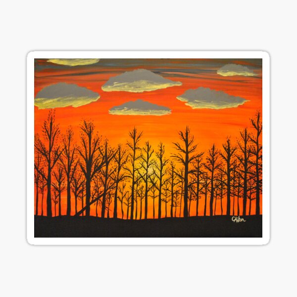 Winter Sunset - Horizontal Sticker