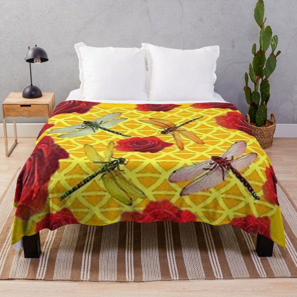 Item preview, Copy of DRAGONFLIES RED ROSES ABSTRACT GOLDEN COLOR ART   designed and sold by sharlesart.