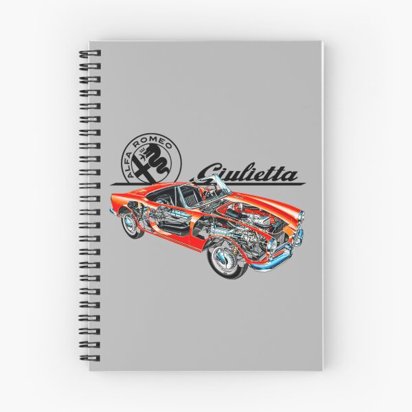 Item preview, Italian red sport 2 door car Giulietta Spider. Cutaway car art automotive blueprint      designed and sold by SmuMakes.