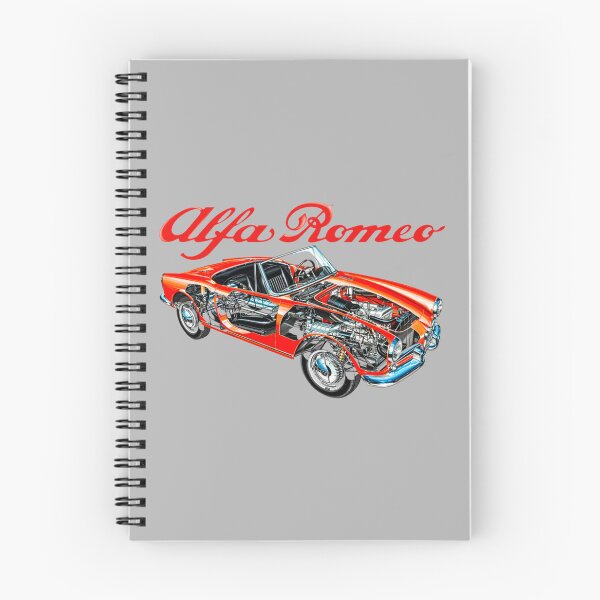 Item preview, Italian red sport 2 door car Giulietta Spider. Cutaway car art automotive blueprint   designed and sold by SmuMakes.