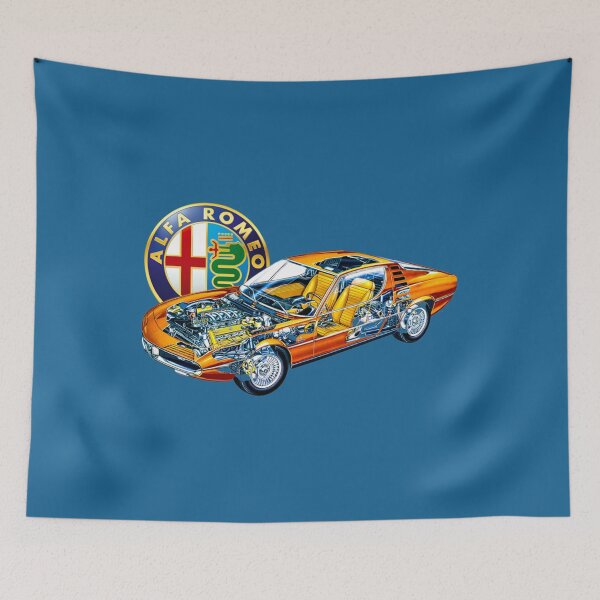 Item preview, Italian sport retro 2 door coupe Montreal V8. Cutaway car art automotive blueprint     designed and sold by SmuMakes.