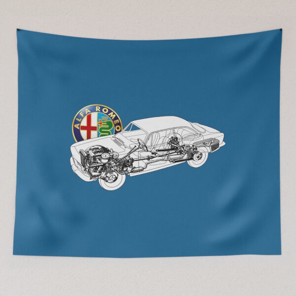 Item preview, Italian sport 2 door coupe Giulia Sprint GT. Cutaway car art automotive transmission   designed and sold by SmuMakes.