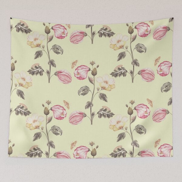 Item preview,  Vintage Pink Floral Wallpaper designed and sold by NoCoffeeNoLife.