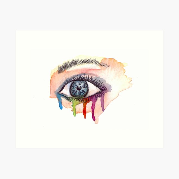 Crying Rainbow Tears Art Print