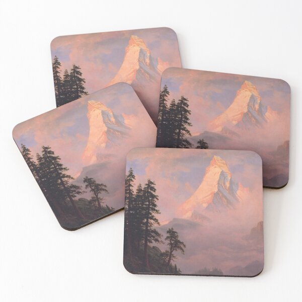 Item preview, Sunrise on the Matterhorn | Albert Bierstadt | 1876 Swiss Alps Nature Art designed and sold by CJET.