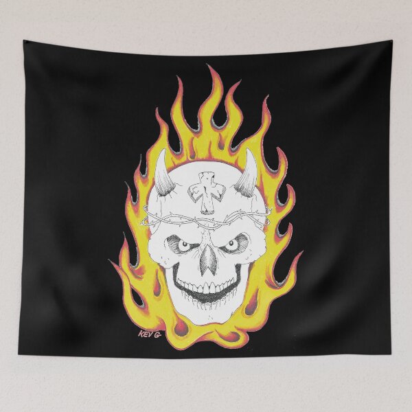 Item preview, FIRE SKULL - Art By Kev G designed and sold by ArtByKevG.