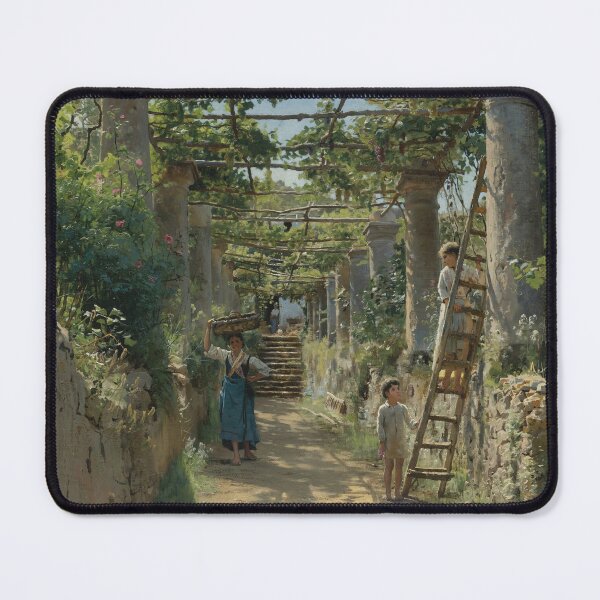 Item preview, In the Shadow of an Italian Pergola | Peder Monsted | 1884 Italian Art designed and sold by CJET.