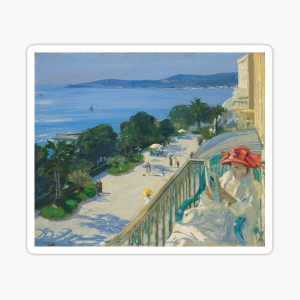 Item preview, The Terrace, Cap d'Ail | Sir John Lavery | 1921 French Riviera Art designed and sold by CJET.