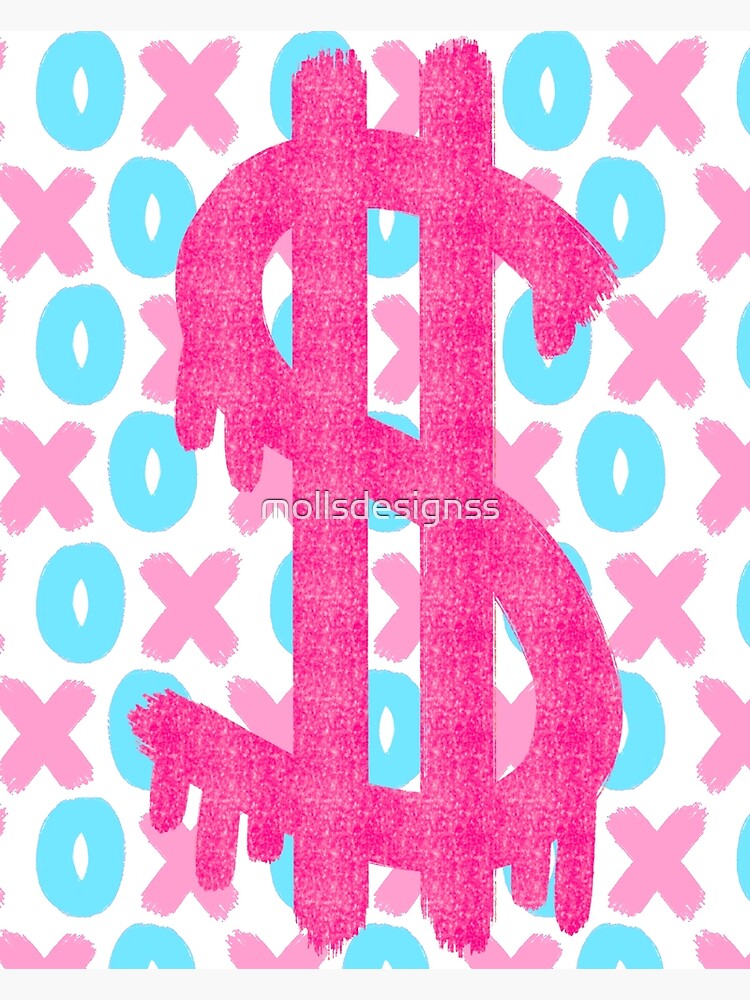 Pink Dollar Sign - Preppy Aesthetic Art Print by Aesthetic Wall