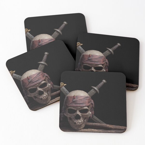 Item preview, Pirate Skull Black Background design designed and sold by Mterry1202.