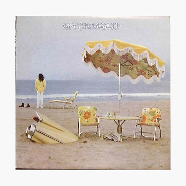 Neil Young On The Beach lp cover Photographic Print