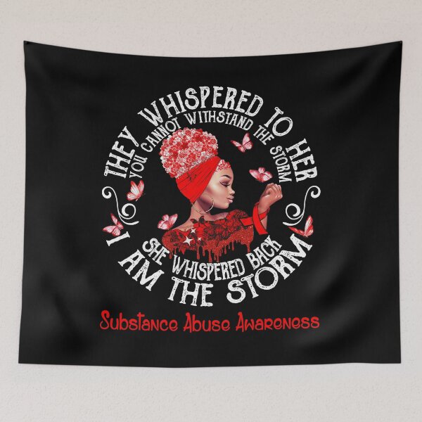 Item preview, Black Girl Fighter Strong I Am The Storm Substance Abuse Awareness designed and sold by Mnrshirley.