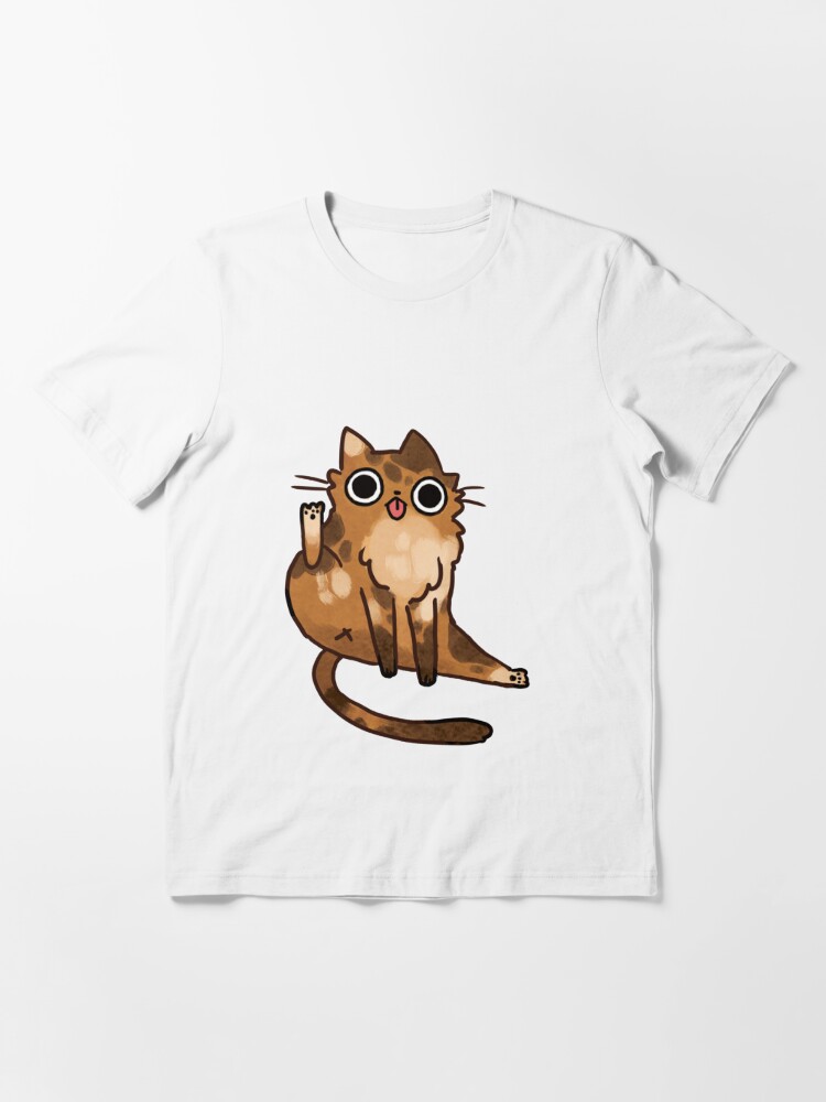 cat licking shirt