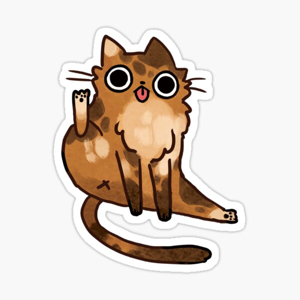 Cat licking his butt Sticker