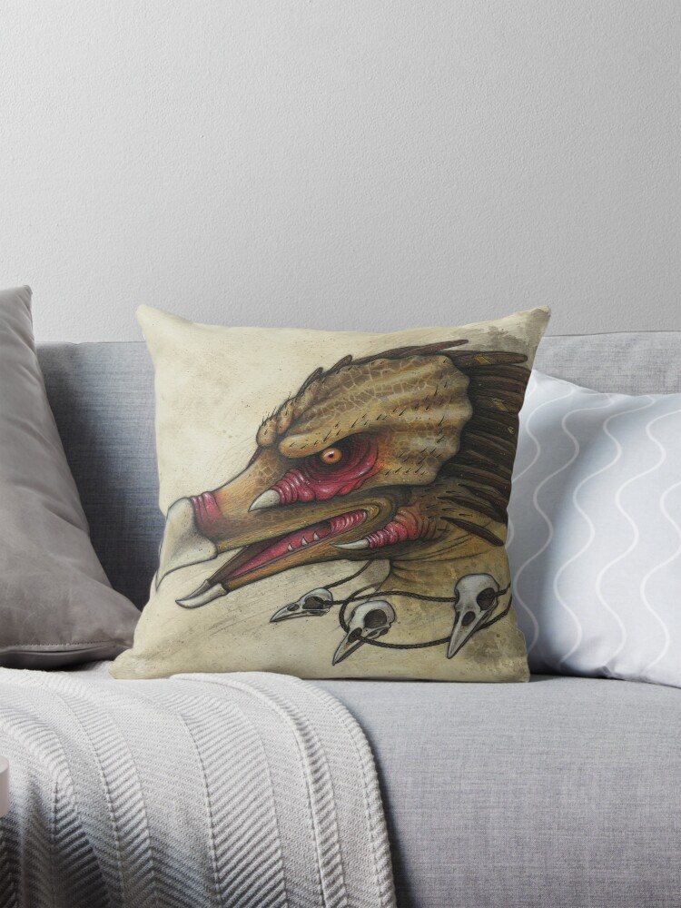 Thumbnail 1 of 4, Pillow, Predatory Bird designed and sold by Firedrake.