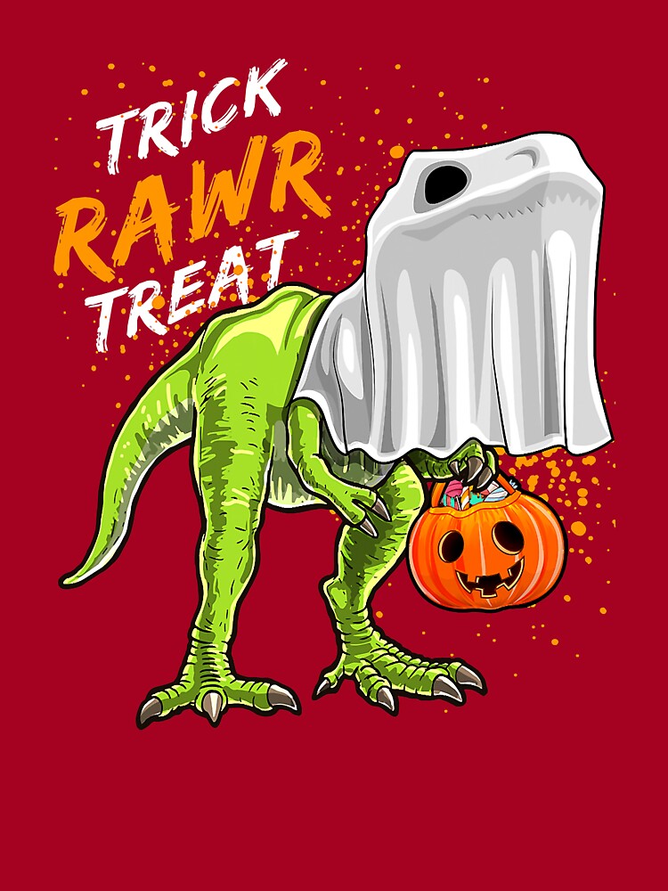 Trick Rawr Treat Halloween T Rex Dinosaur Ghost