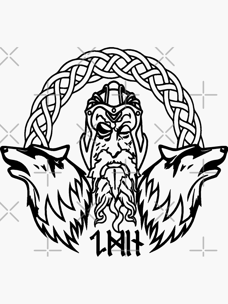 Odin Wölfe Geri und Freki Personalisiert Dein Name Aufkleber 10x9cm A6073