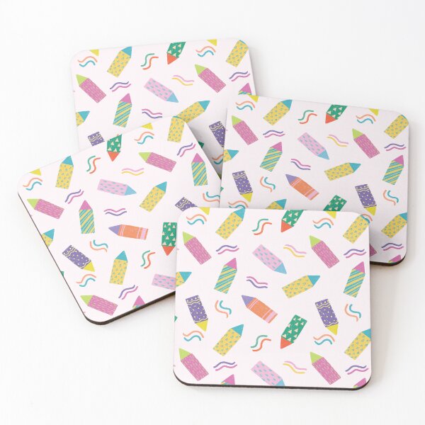 Item preview, pink crayon pattern designed and sold by inkbearblue.