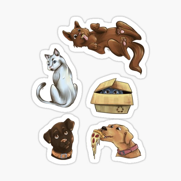 Chiens contre chats Sticker