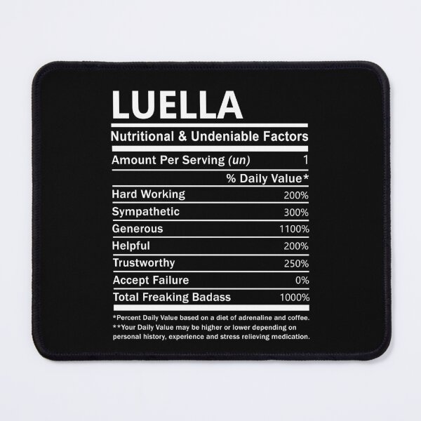 Item preview, Luella Name T Shirt - Luella Nutritional And Undeniable Factors Gift Item Tee designed and sold by rolandchel.