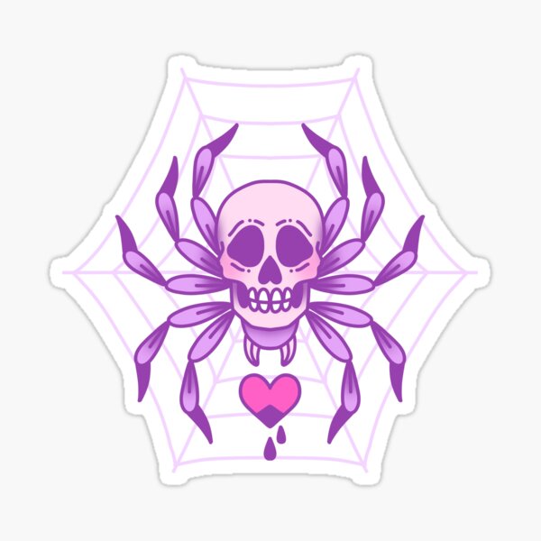Spider Skull Sticker
