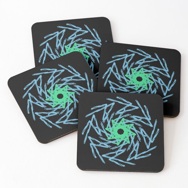 Item preview, Green and blue star, abstract art designed and sold by Meo Design.
