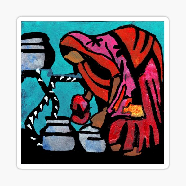Marie, Packer "Woman at the Well" Pochoir Sticker