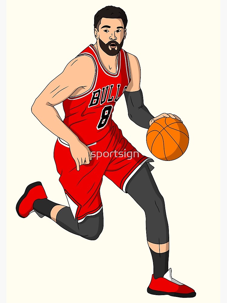 Art Chicago Bulls Zach Lavine Number 8 Nba Great Player Throwback