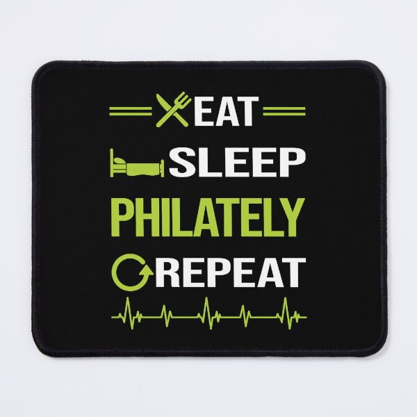 Item preview, Funny Eat Sleep Repeat Philately Postage Stamp Stamps designed and sold by HappyTshirt1239.