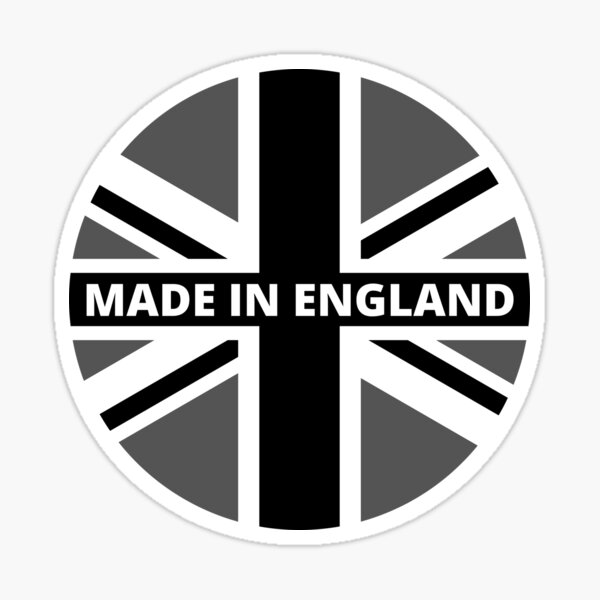 Made in England Union Jack Flag Greytone Sticker