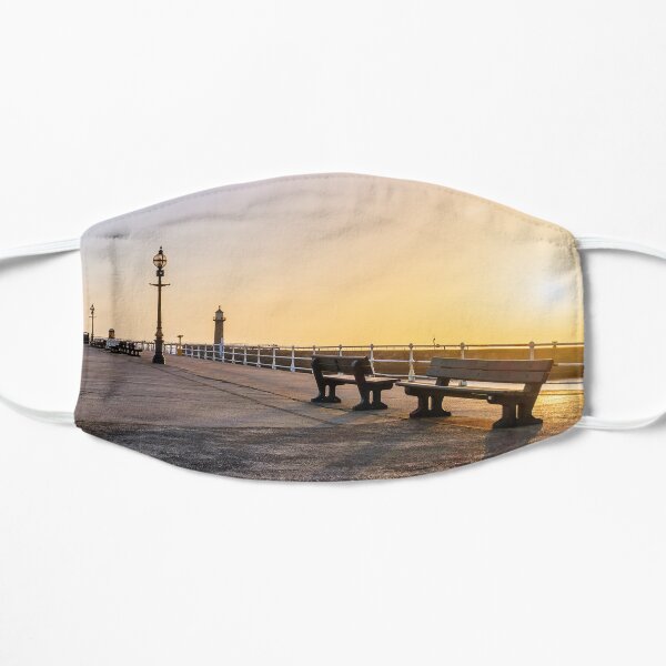 Sunrise over Whitby Pier, North Yorkshire Flat Mask