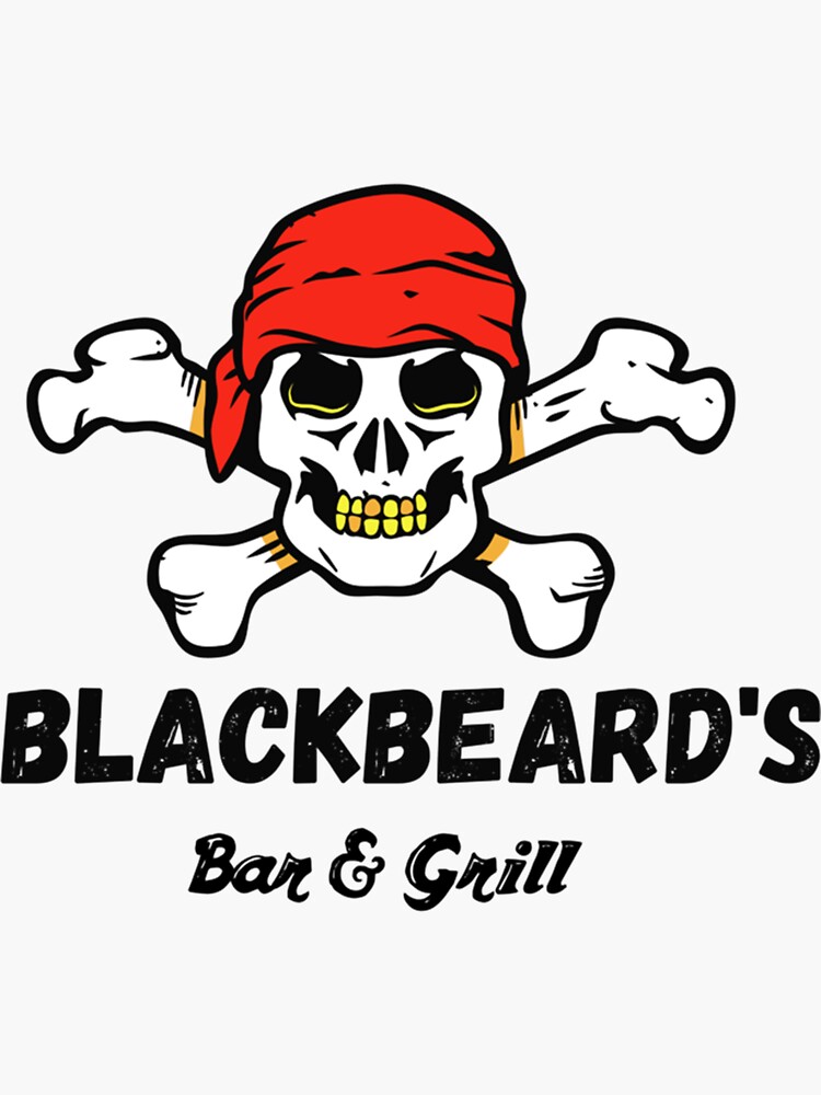 "Blackbeard_s Bar Grill " Sticker for Sale by aylorenValerien | Redbubble