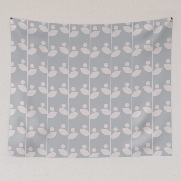 Item preview, Cute Minimalist Retro Leaves Pattern, Mid Century Modern Leaves Stone Blue designed and sold by scorpiolane.