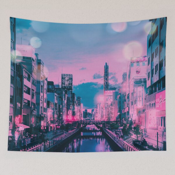 Item preview, Osaka Dotonbori Ebisu Bridge Canal Vapor Lofi City Neon Nightscape - Namba District - Bokeh Light Leaks Artwork - Anime  Aesthetic designed and sold by Cawaiico.