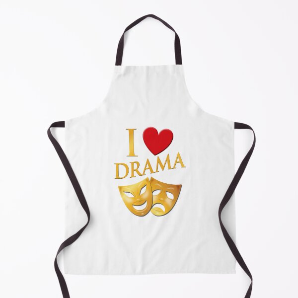 Item preview, 'I Love Drama' (White) designed and sold by The Button Gal.