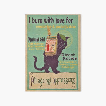 Artikel-Vorschau von Ich brenne vor Liebe für die Revolution – Art Nouveau Cat, designt und verkauft von Loki Propagandart.