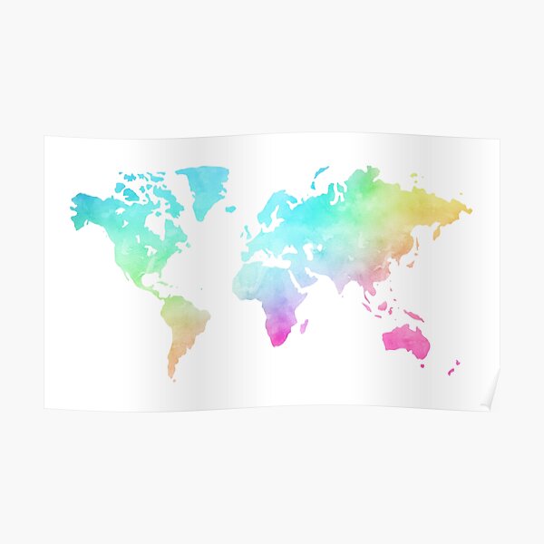 "Colorful world map" Poster for Sale by kissandsuch | Redbubble