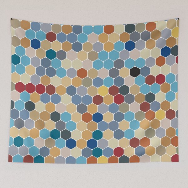 Item preview, Colorido patrón de mosaico de azulejos de panal designed and sold by risingrocket.