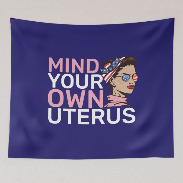 Item preview, Mind Your Own Uterus Feminist Protest American Flag Bandana  designed and sold by alenaz.