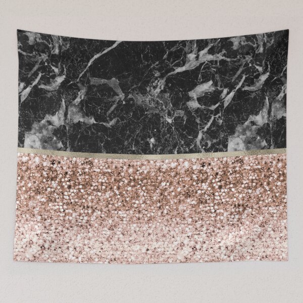 Item preview, Warm chromatic - rose gold and black marble designed and sold by marbleco.