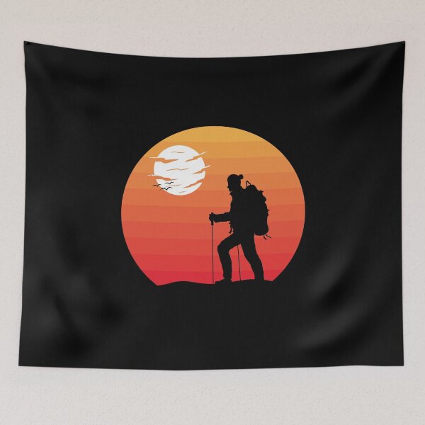 Item preview, Retro Sunset Hike Nature Hiker Outdoor Hiking designed and sold by bestshirtdesign.
