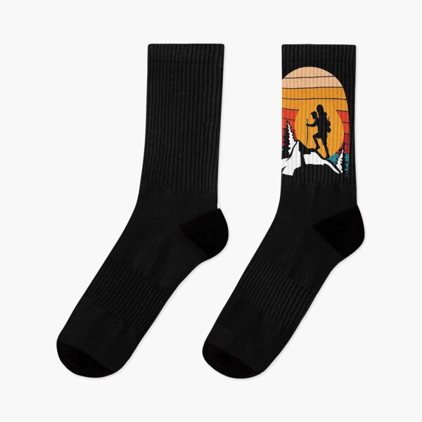 Item preview, Retro Hiker Mountain Hike Trees Sunset Hiking designed and sold by bestshirtdesign.
