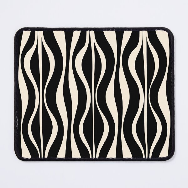 Item preview, Hourglass Abstract Midcentury Modern Retro Mod Pattern in Black and Almond Cream designed and sold by kierkegaard.