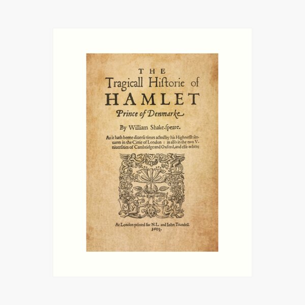 Vista previa del artículo con la obra «Shakespeare, Hamlet 1603», diseñado y vendido por bibliotee.