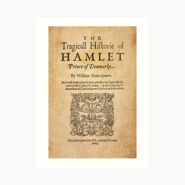Shakespeare, Hamlet 1603 Lámina artística