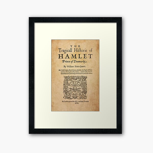 Shakespeare, Hamlet 1603 Lámina enmarcada