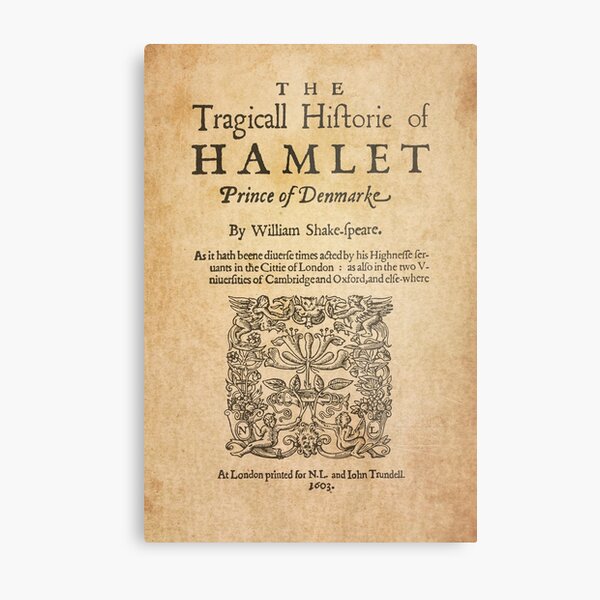 Shakespeare, Hamlet 1603 Lámina metálica