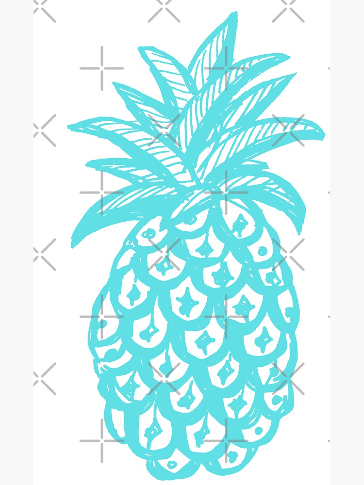 Aqua Pineapple, turquoise, pineapple, tropical by MagentaRose