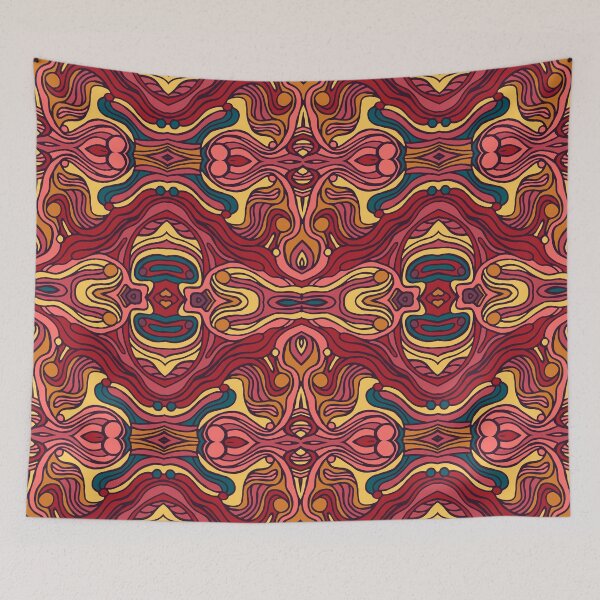 Item preview, Abstract colorful hand drawn curly pattern design designed and sold by Somberlain.