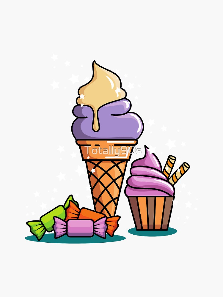 "Retro Abstract Colorful Candy Ice Cream Design" Sticker for Sale by